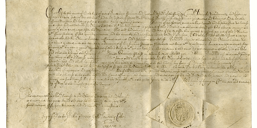 The oldest British passport known to exist today, issued in 1636. Image via Bonhams